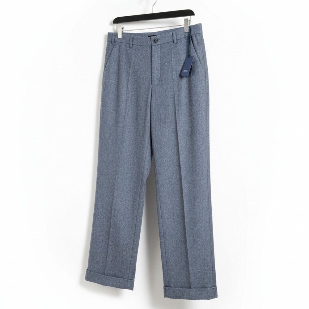 Malo Italy Virgin Wool Cashmere Trousers NWT Gray Cuffed Pants IT 42 US 29